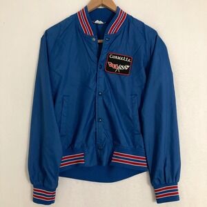 Vtg 80s Chalk Line‎ Corvette USA Made Varsity Bomber Jacket S Embroidered Ringer